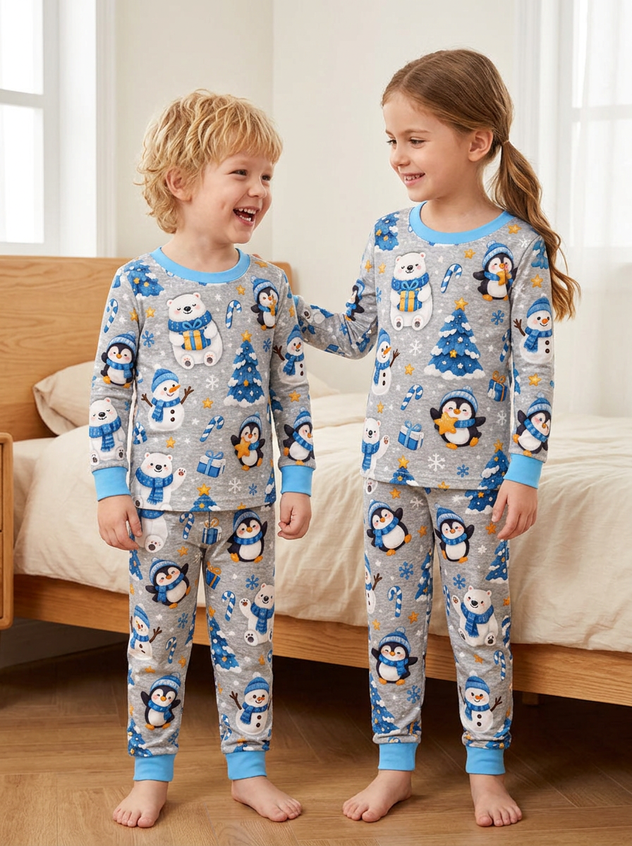 The Blue Beanie Bamboo Two Piece Long Sleeve Pajama Set