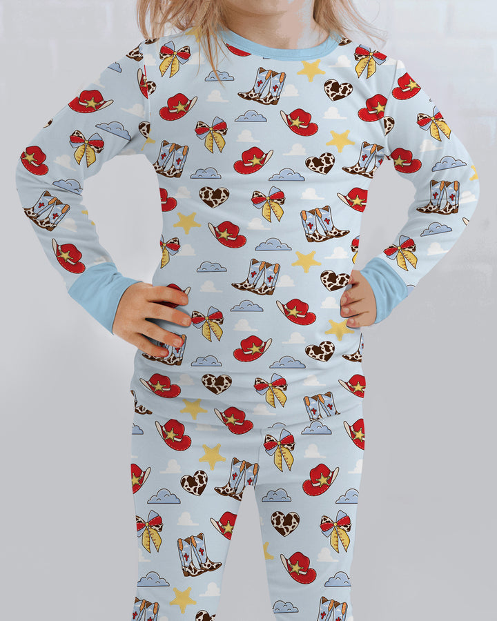 Cowboy Story Bamboo Two Piece Long Sleeve Pajama Set