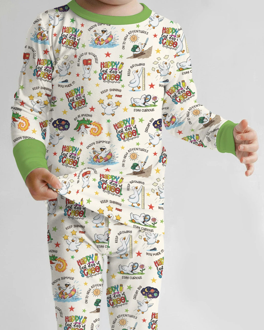 Silly Goose Happy Last Day of School Bamboo Two Piece Long Sleeve Pajama Set