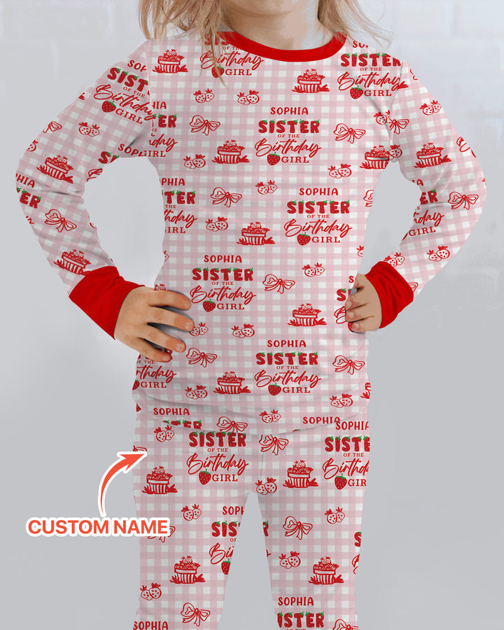 Berry 1st Birthday Sister & Me Matching  Bamboo Two Piece Long Sleeve Pajama Set