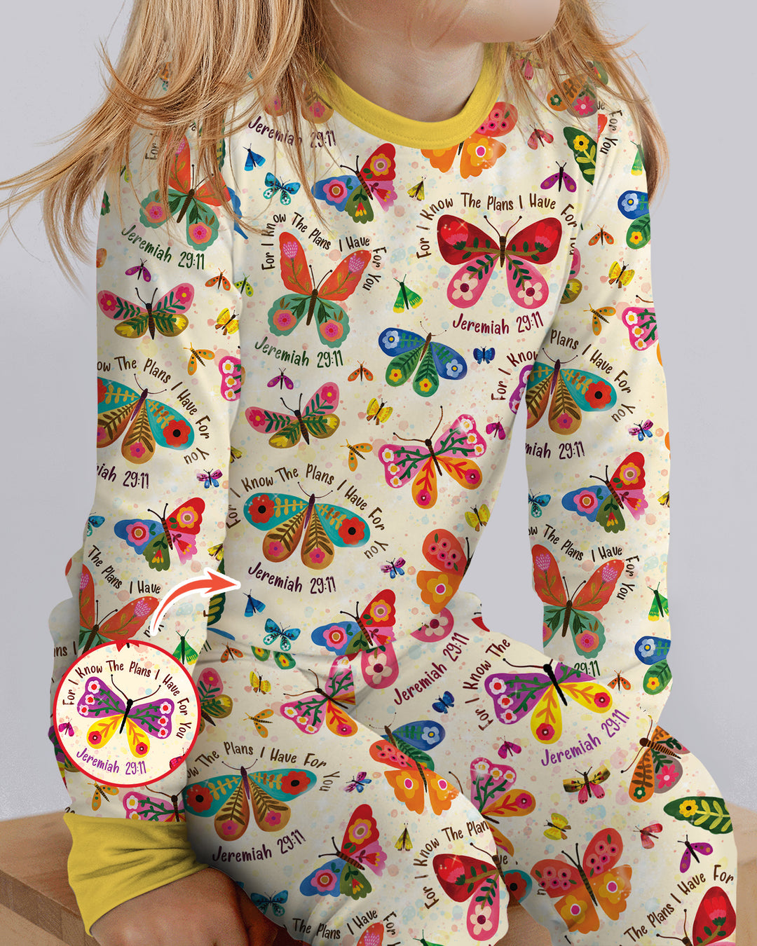 Zweiteiliges Langarm-Pyjama-Set mit Sommerfrüchten