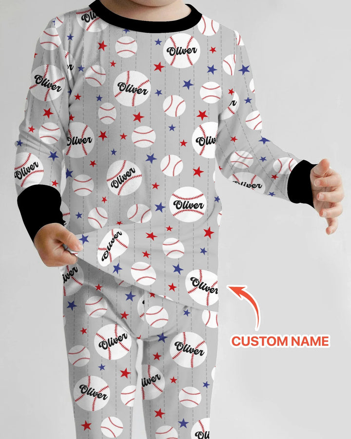 Zweiteiliges Langarm-Pyjama-Set mit Sommerfrüchten