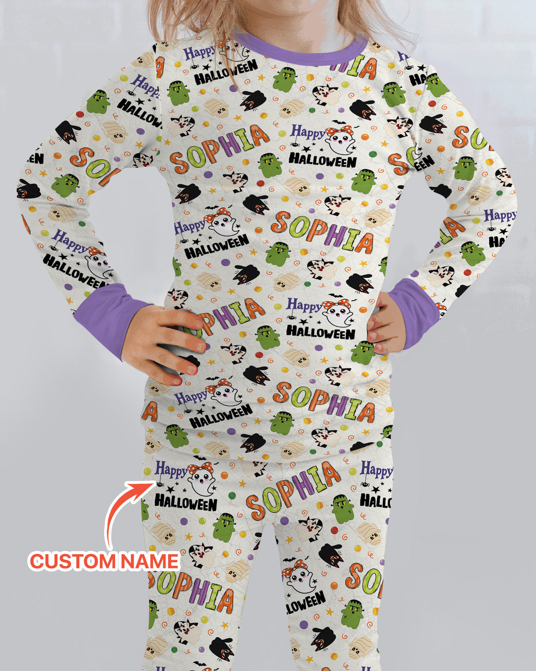 Personalized My First Halloween  Bamboo Two Piece Long Sleeve Pajama Set