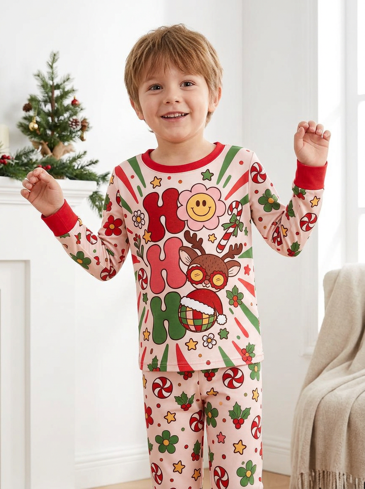 Ho Ho Ho Holiday Bamboo Two Piece Long Sleeve Pajama Set