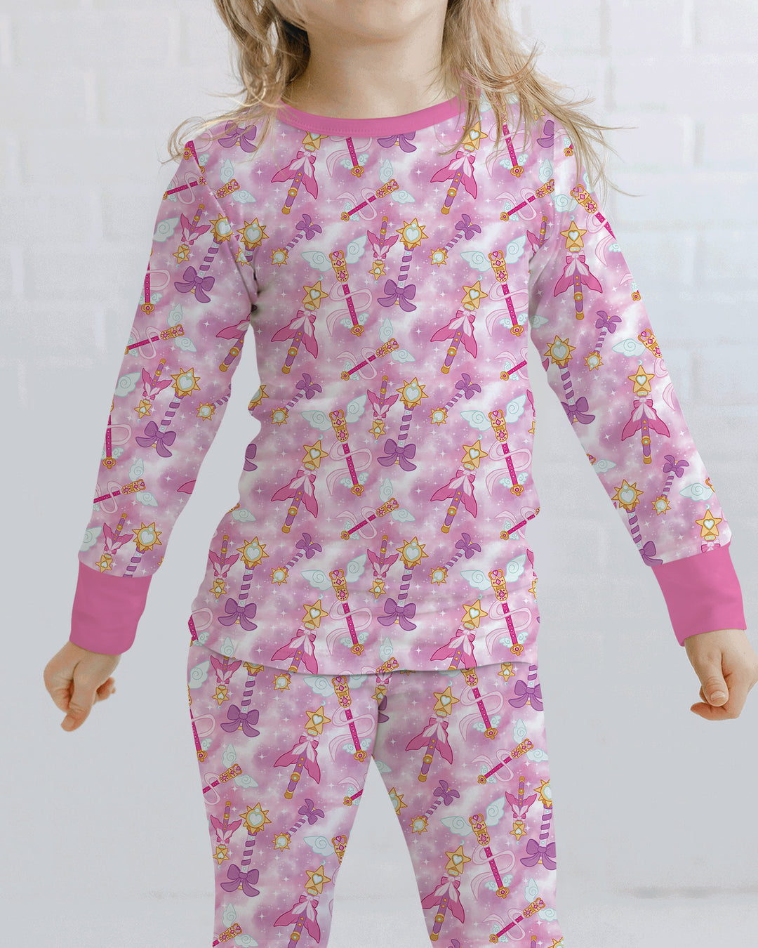 Zweiteiliges Langarm-Pyjama-Set mit Sommerfrüchten