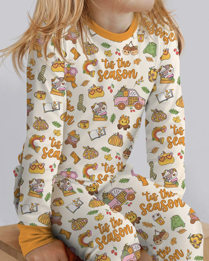 Zweiteiliges Langarm-Pyjama-Set mit Sommerfrüchten