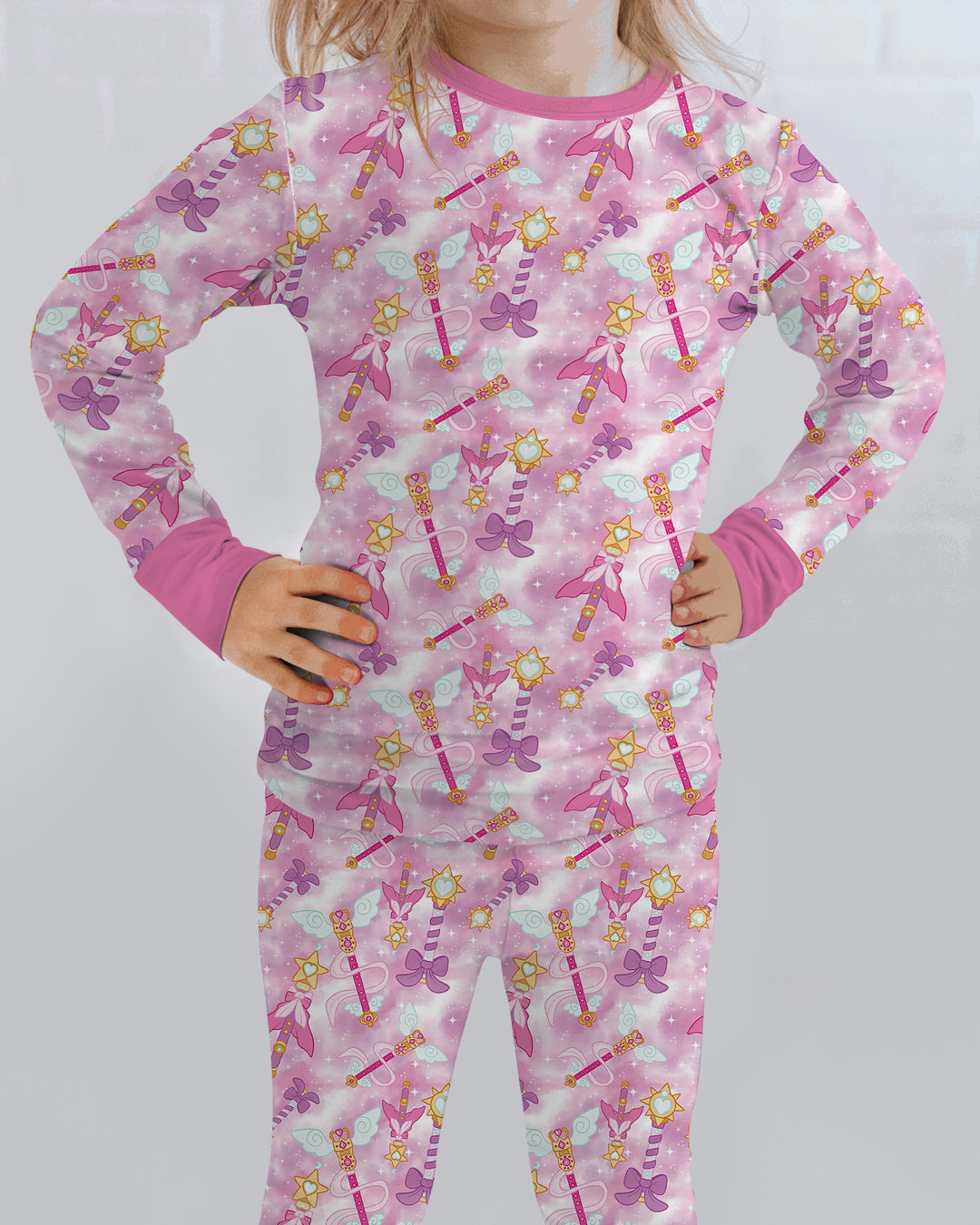 Zweiteiliges Langarm-Pyjama-Set mit Sommerfrüchten
