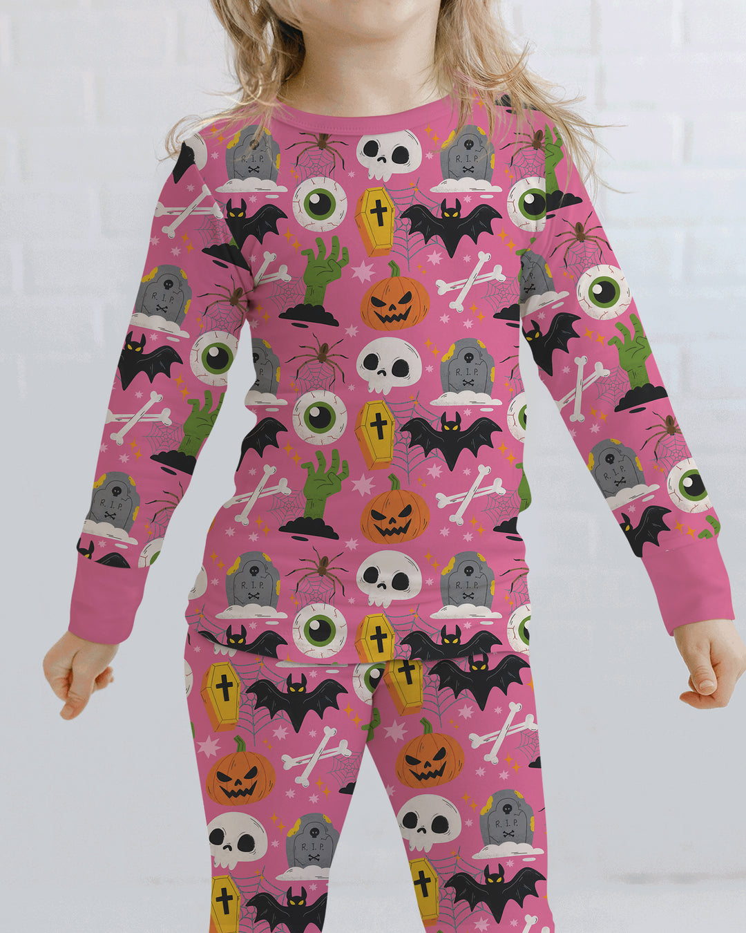 Little Monsters Bamboo Two Piece Long Sleeve Pajama Set For Halloween