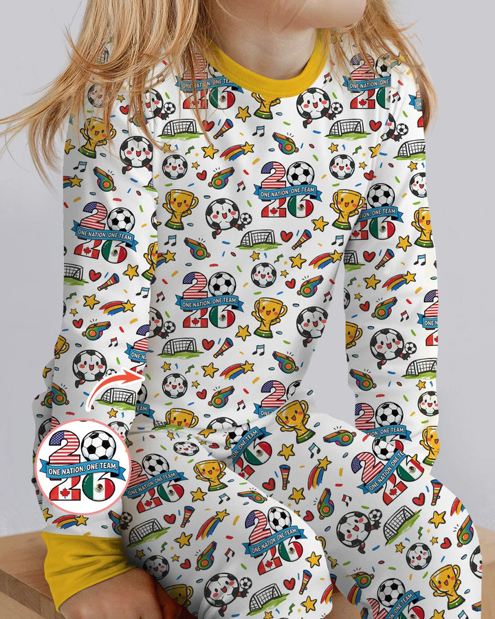 Soccer Fever 2026 Family Matching Bamboo Two Piece Long Sleeve Pajama Set