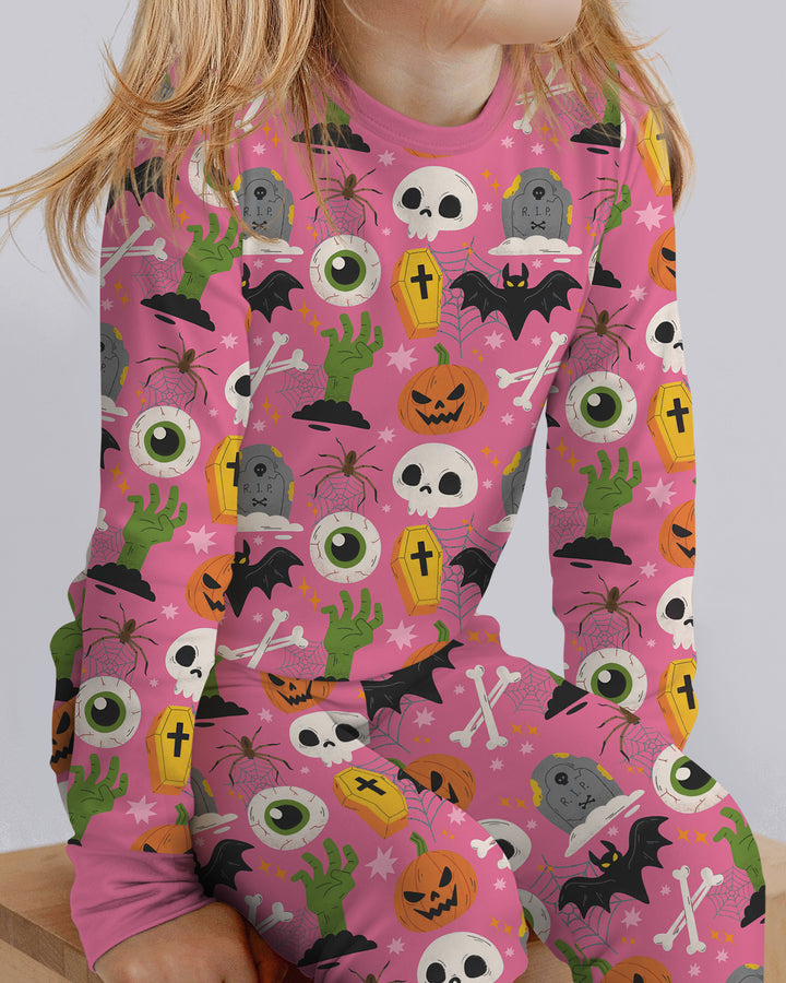 Little Monsters Bamboo Two Piece Long Sleeve Pajama Set For Halloween