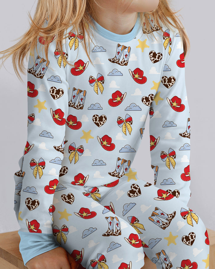 Cowboy Story Bamboo Two Piece Long Sleeve Pajama Set