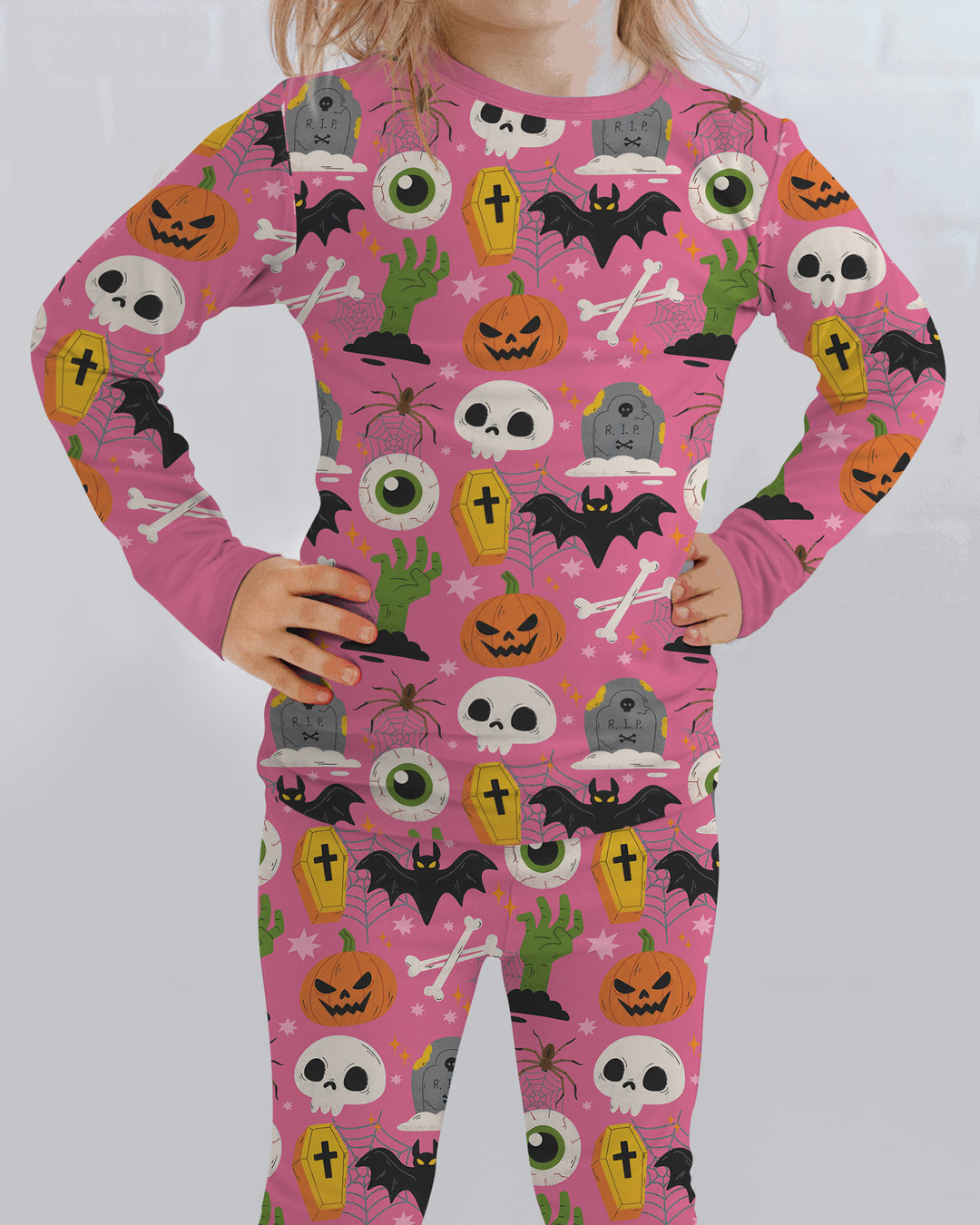 Little Monsters Bamboo Two Piece Long Sleeve Pajama Set For Halloween