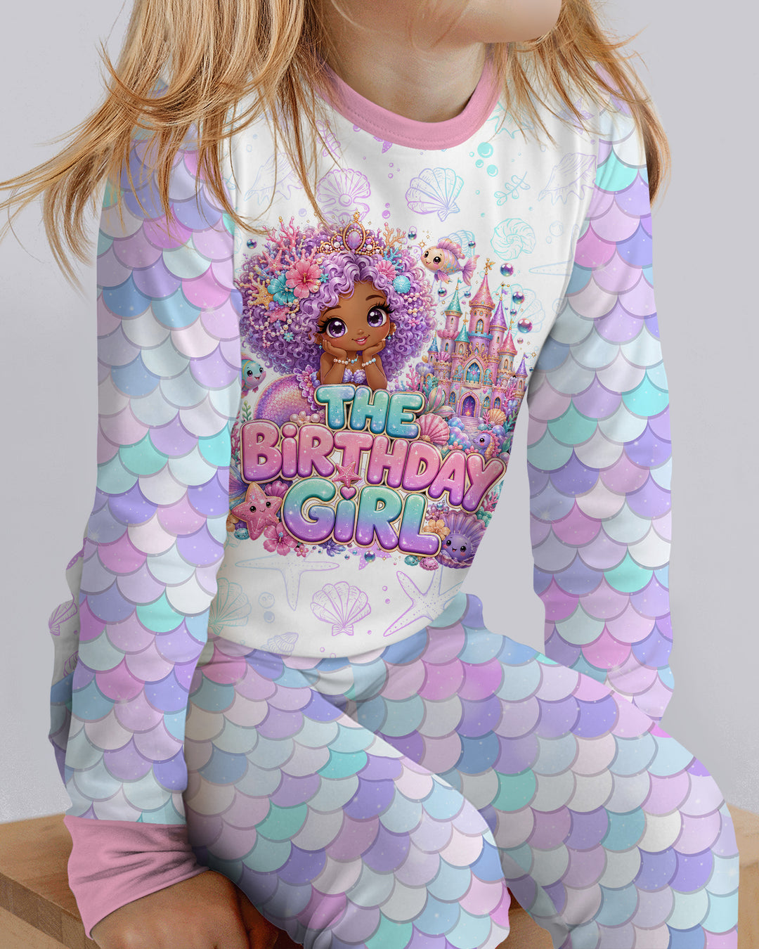 Zweiteiliges Langarm-Pyjama-Set mit Sommerfrüchten