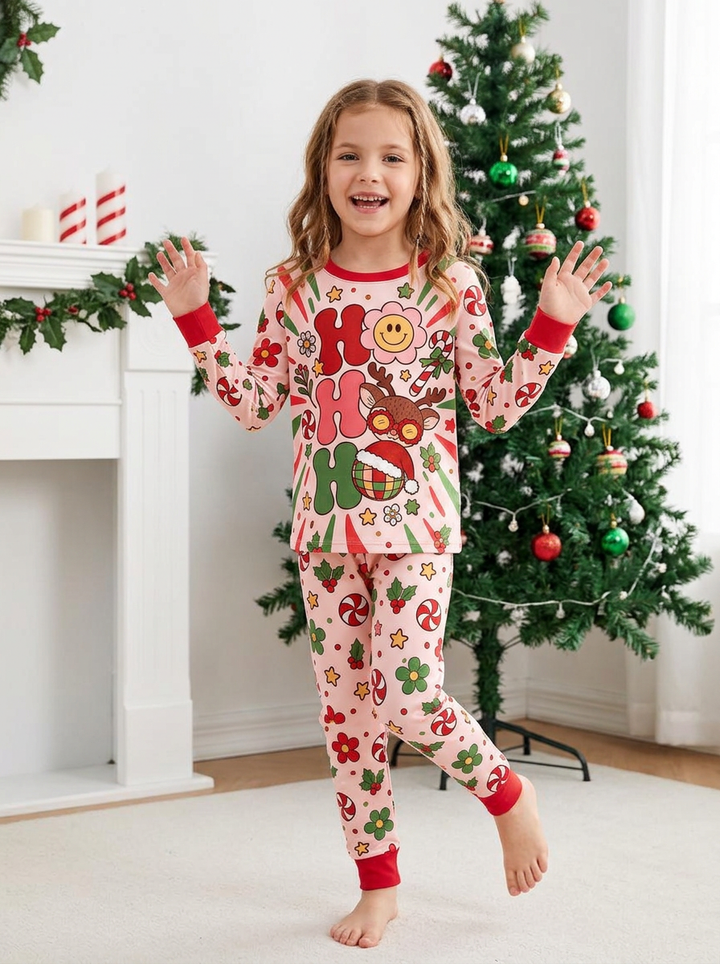 Ho Ho Ho Holiday Bamboo Two Piece Long Sleeve Pajama Set