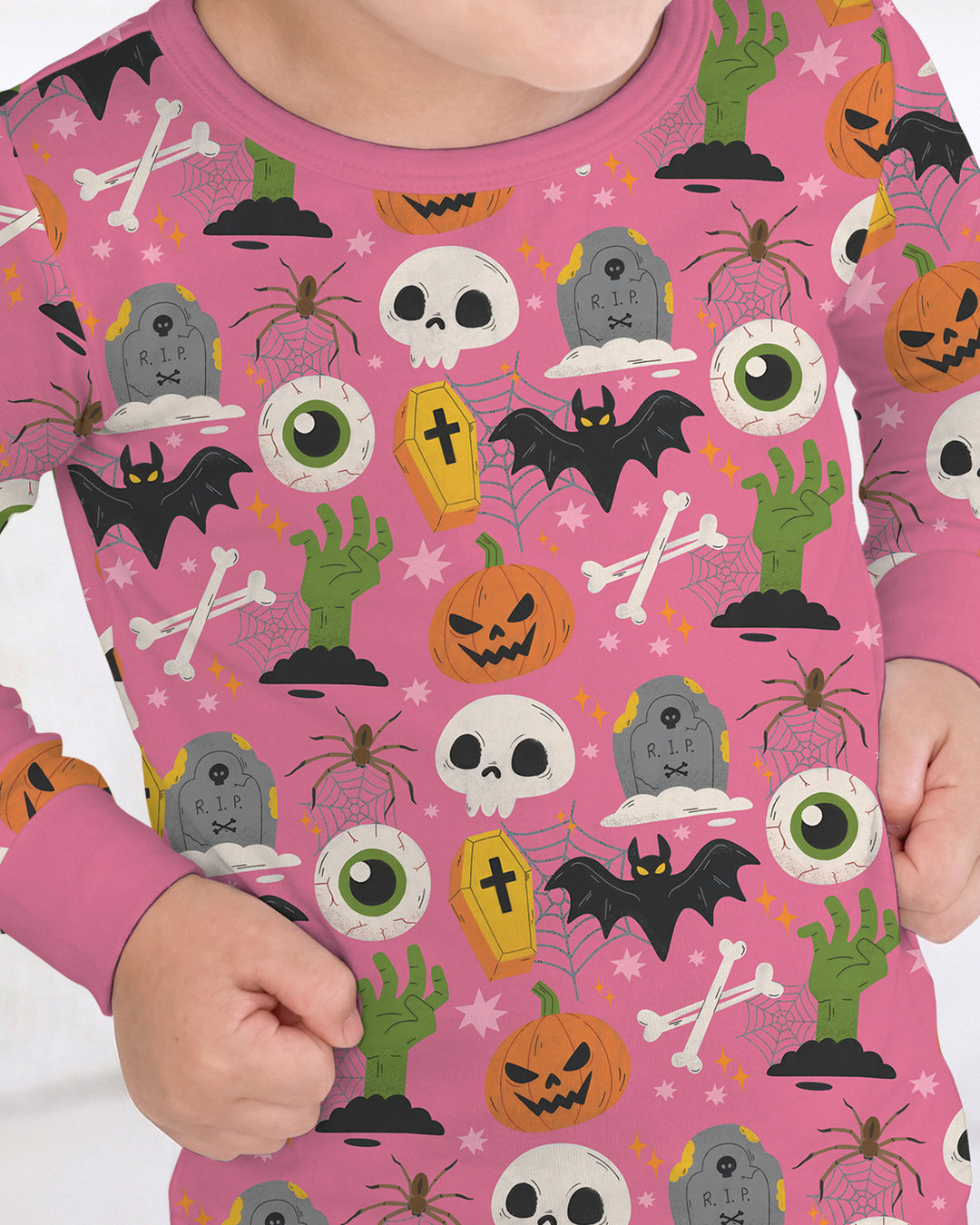 Little Monsters Bamboo Two Piece Long Sleeve Pajama Set For Halloween