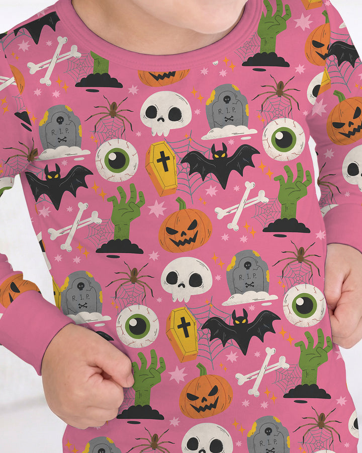 Little Monsters Bamboo Two Piece Long Sleeve Pajama Set For Halloween
