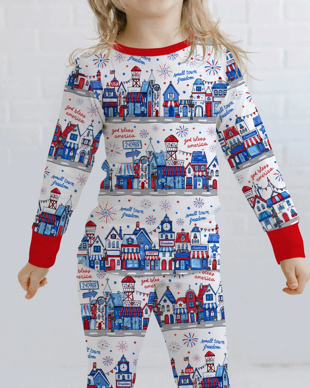 Zweiteiliges Langarm-Pyjama-Set mit Sommerfrüchten