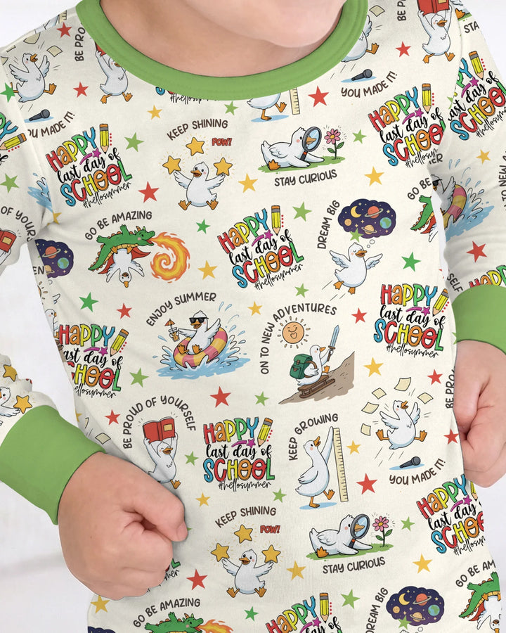 Silly Goose Happy Last Day of School Bamboo Two Piece Long Sleeve Pajama Set