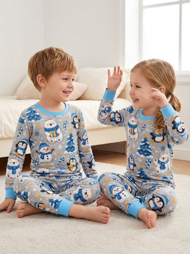 The Blue Beanie Bamboo Two Piece Long Sleeve Pajama Set