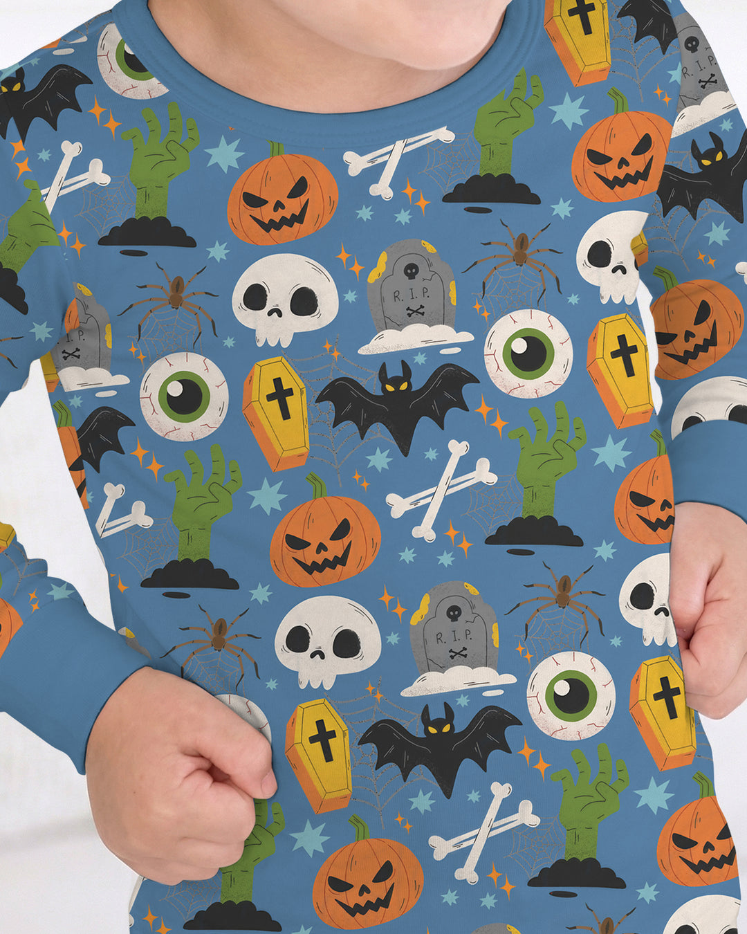 Little Monsters Bamboo Two Piece Long Sleeve Pajama Set For Halloween