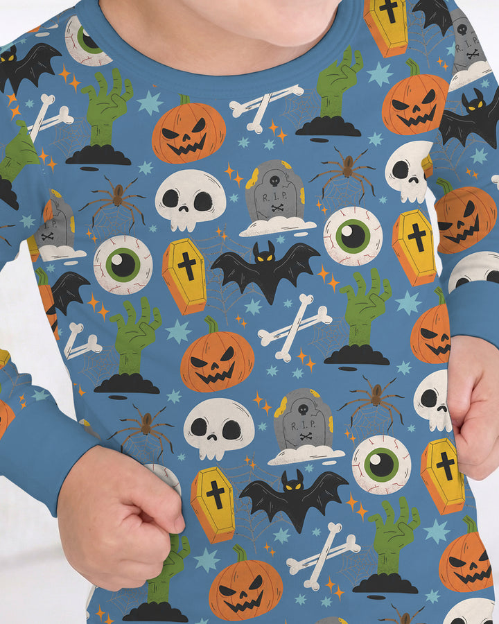 Little Monsters Bamboo Two Piece Long Sleeve Pajama Set For Halloween