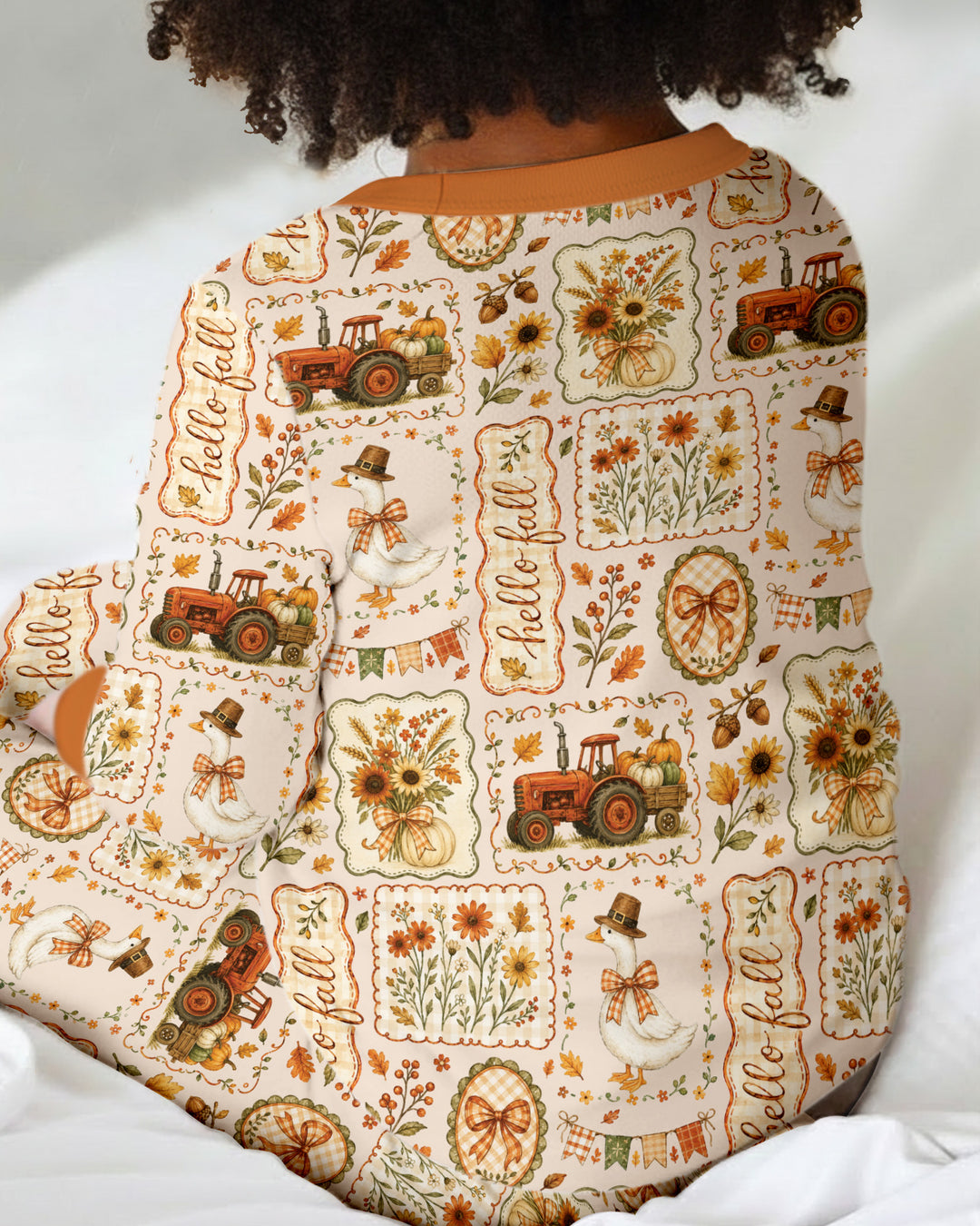 Farmhouse Fall Goose Family Matching Bamboo Two Piece Long Sleeve Pajama Set