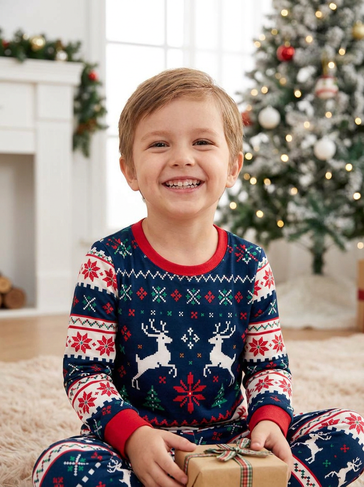 Classic Fair Isle Winter Bamboo Two Piece Long Sleeve Pajama Set