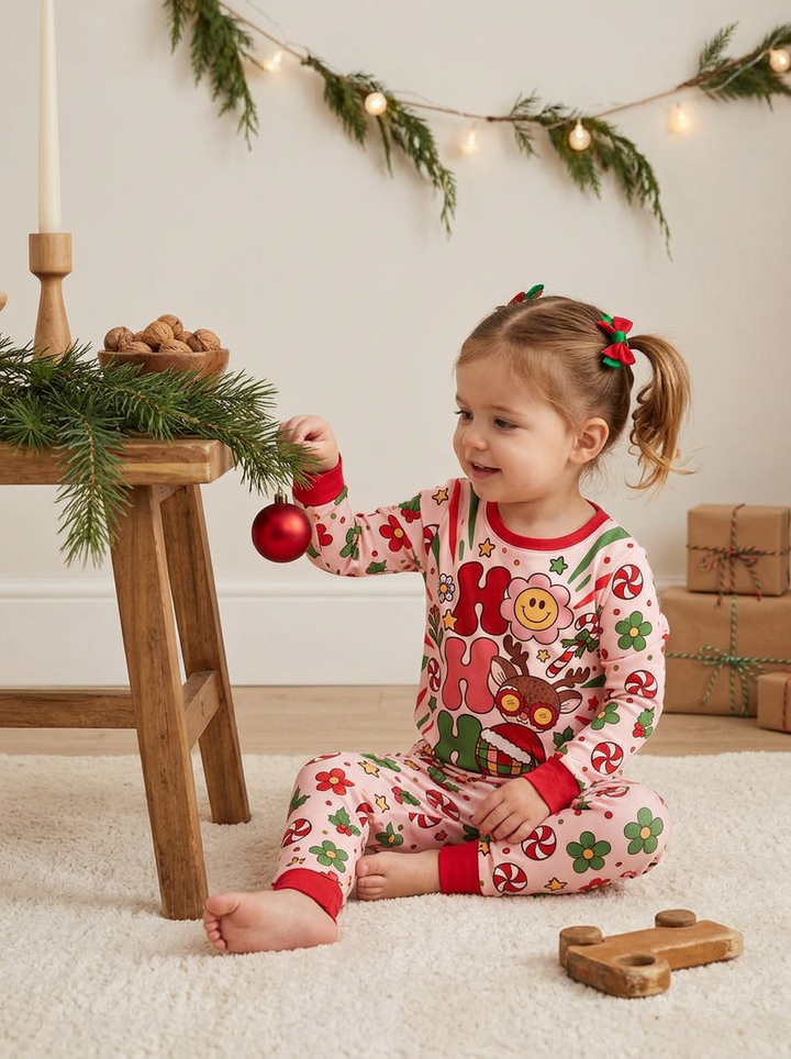 Ho Ho Ho Holiday Bamboo Two Piece Long Sleeve Pajama Set