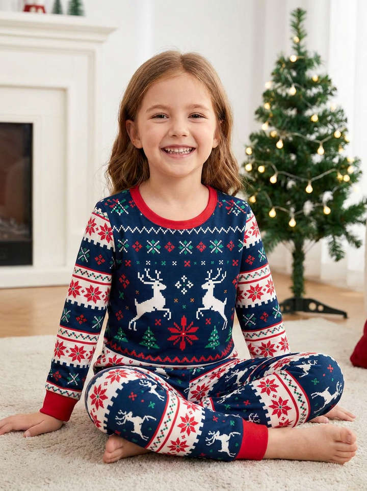 Classic Fair Isle Winter Bamboo Two Piece Long Sleeve Pajama Set
