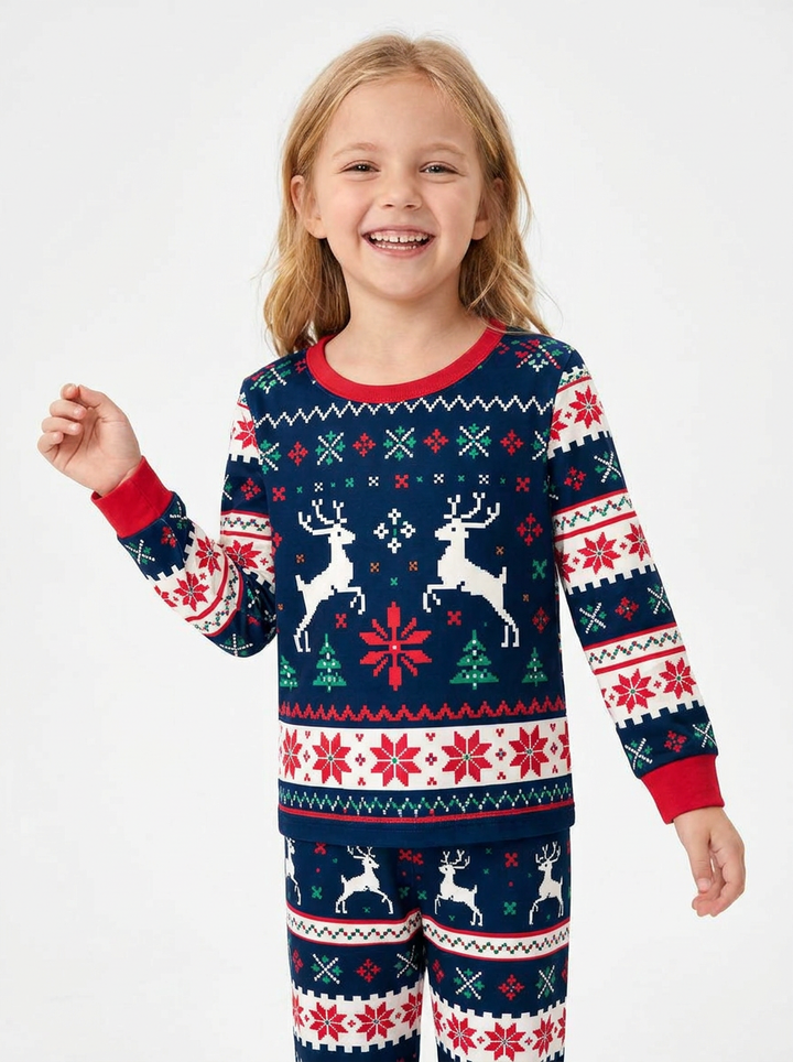 Classic Fair Isle Winter Bamboo Two Piece Long Sleeve Pajama Set