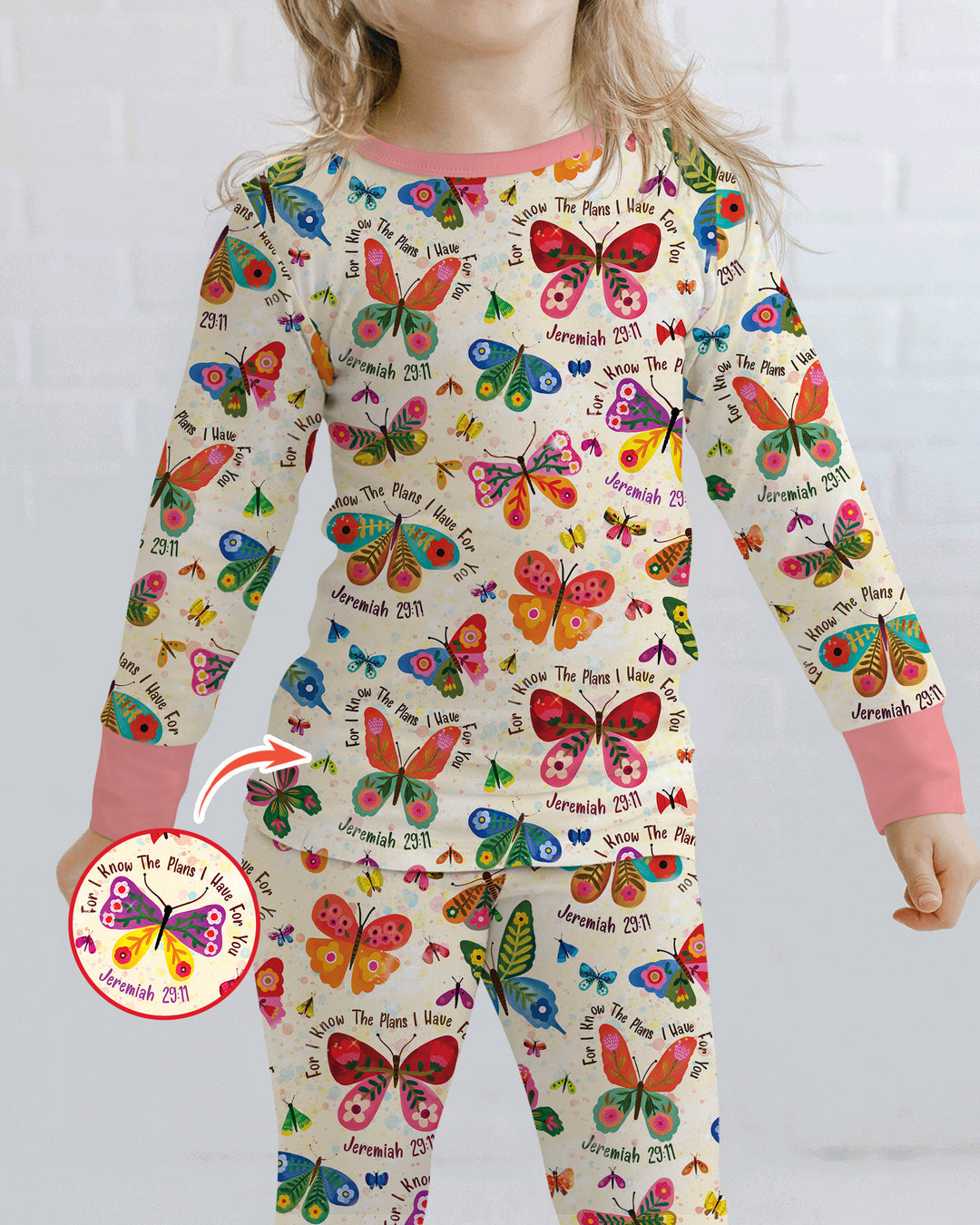 Zweiteiliges Langarm-Pyjama-Set mit Sommerfrüchten