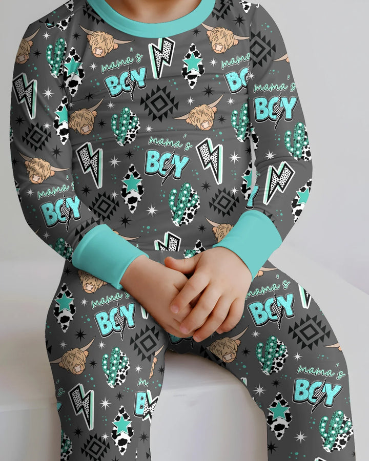 Western Mama & Me Matching  Bamboo Two Piece Long Sleeve Pajama Set