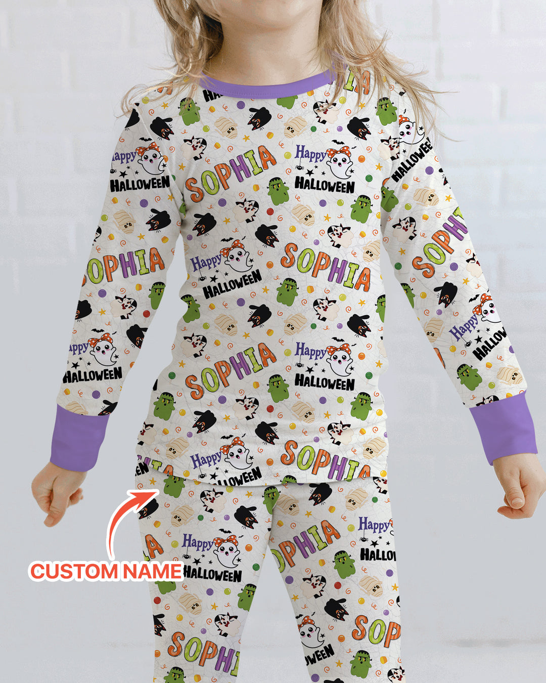 Personalized My First Halloween  Bamboo Two Piece Long Sleeve Pajama Set