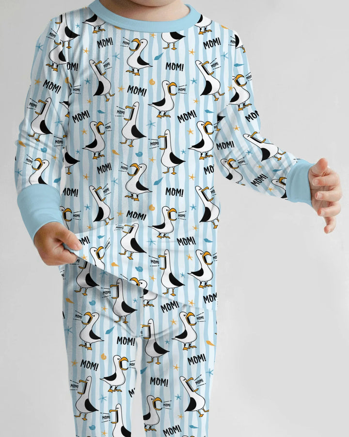 Seagull mom Mom MOM Bamboo Two Piece Long Sleeve Pajama Set