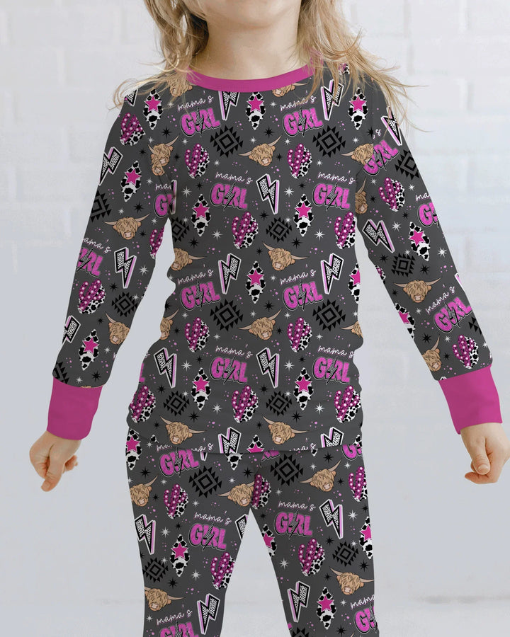 Western Mama & Me Matching  Bamboo Two Piece Long Sleeve Pajama Set