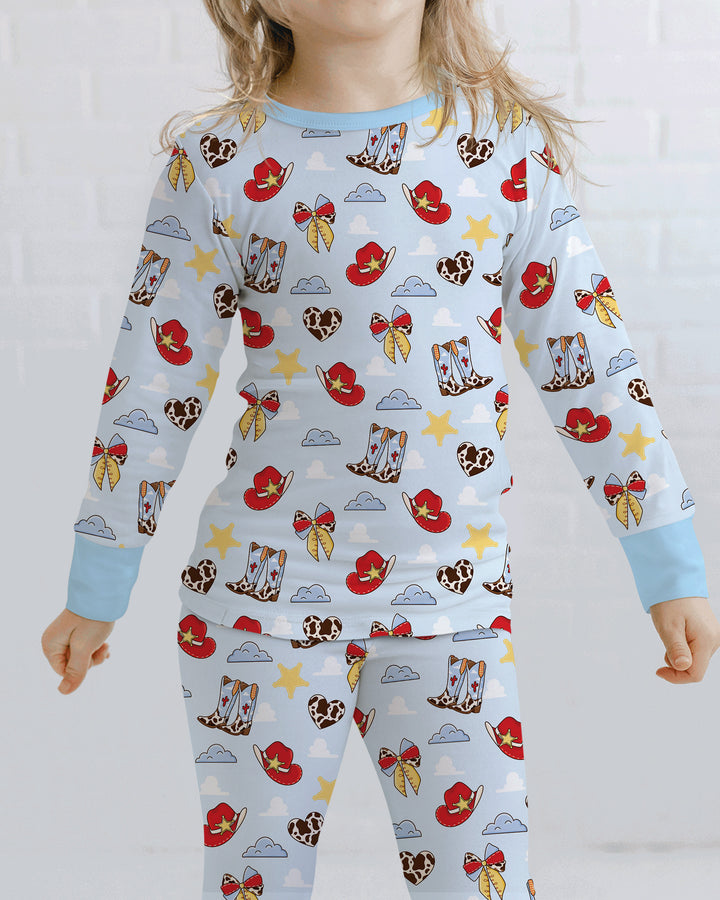 Cowboy Story Bamboo Two Piece Long Sleeve Pajama Set