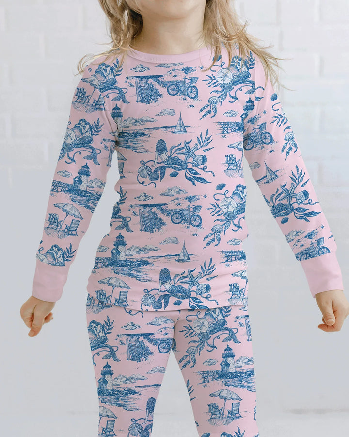 Zweiteiliges Langarm-Pyjama-Set mit Sommerfrüchten