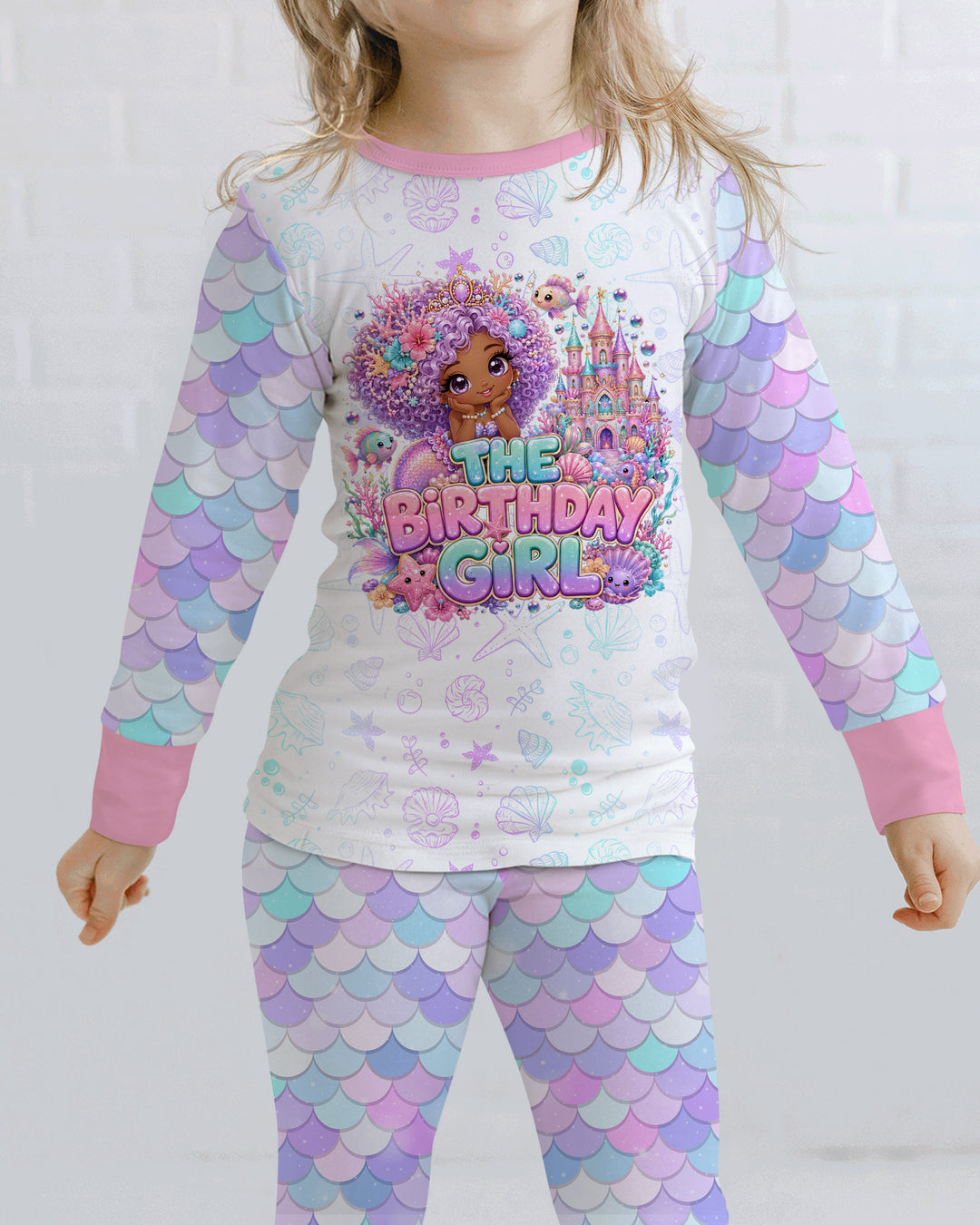 Zweiteiliges Langarm-Pyjama-Set mit Sommerfrüchten