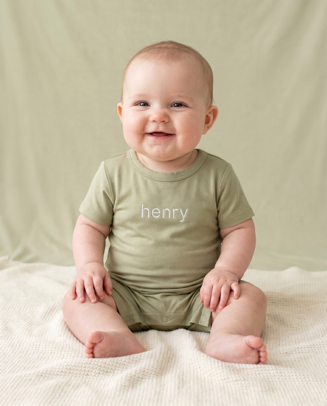 Gerippte Babykleidung mit individuellem Foto - Weich &amp; Skizzenhaft