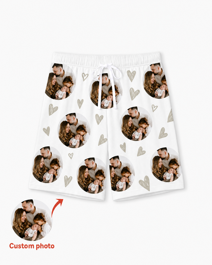 Custom Face All Over Print Bamboo Men Short Sleeve Short Pajama Set