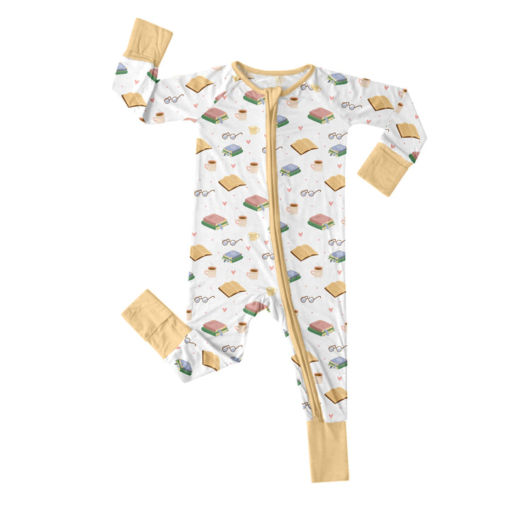 Tea and Books Convertible Zippered Romper