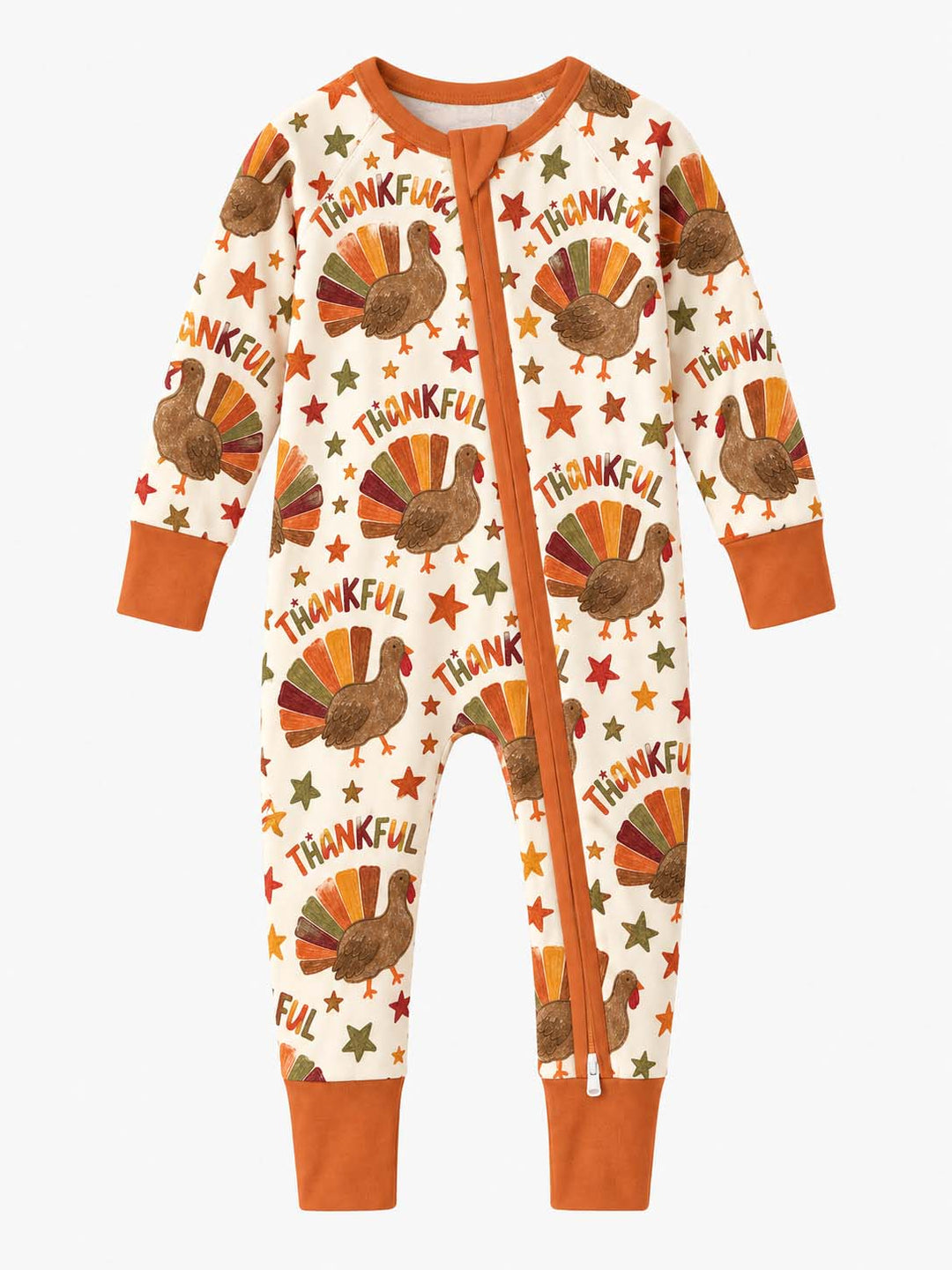 Thankful Turkey Autumn Stars Bamboo Convertible Zippy