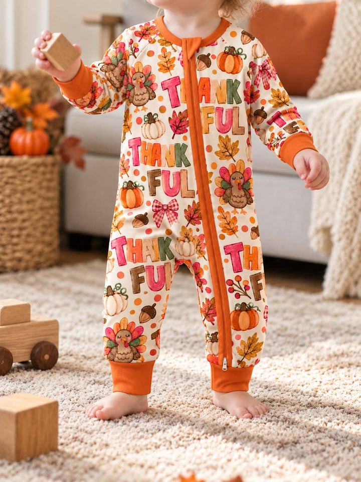 Thankful Turkey Fall Bamboo Convertible Zippy