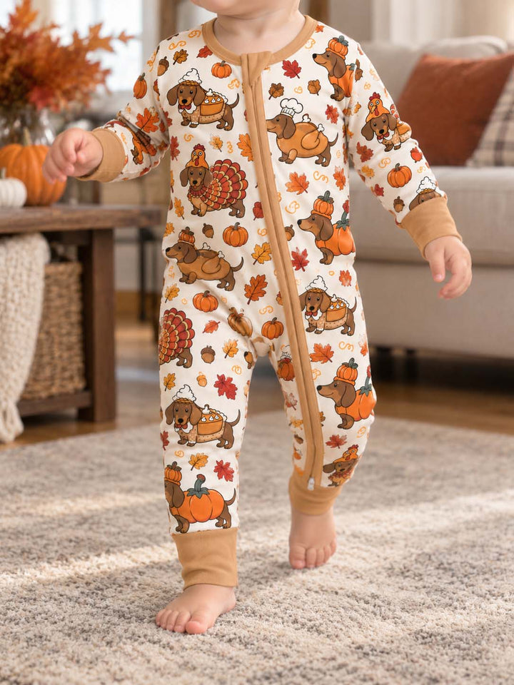 Thanksgiving Dachshund Feast Bamboo Convertible Zippy