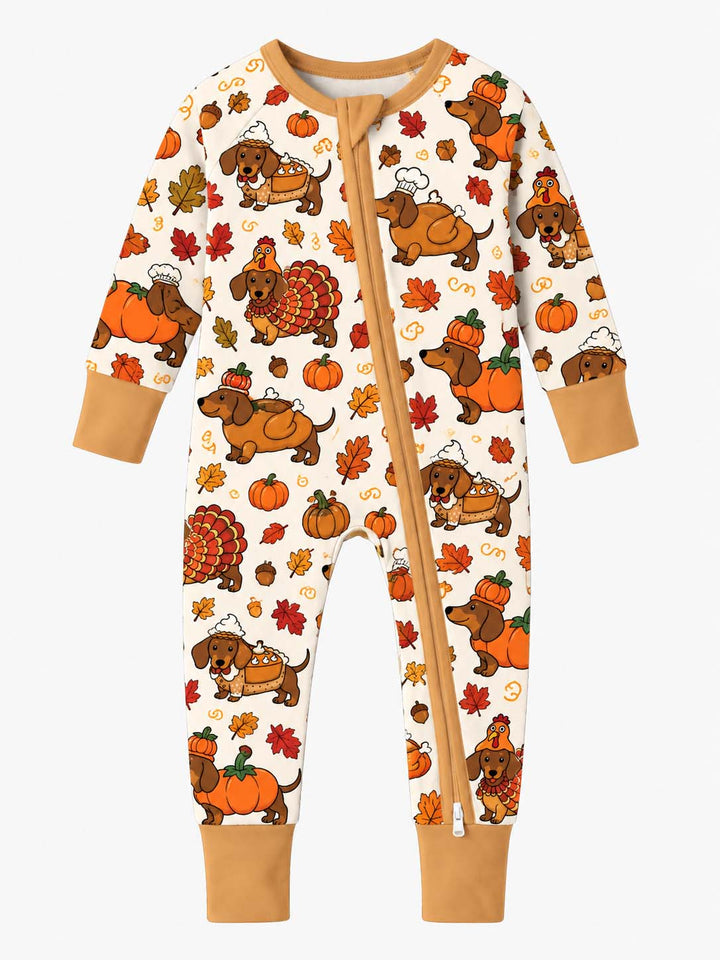 Thanksgiving Dachshund Feast Bamboo Convertible Zippy