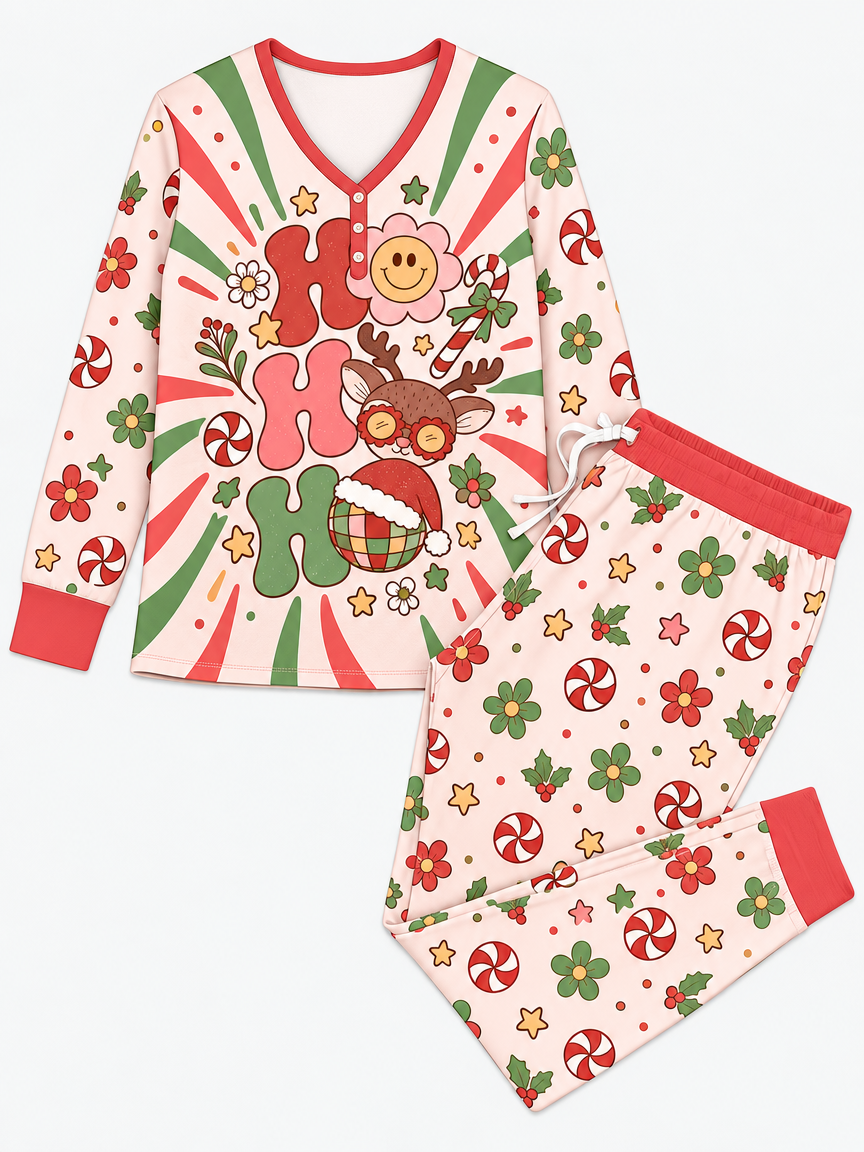 Ho Ho Ho Holiday Bamboo Women Pajama Set