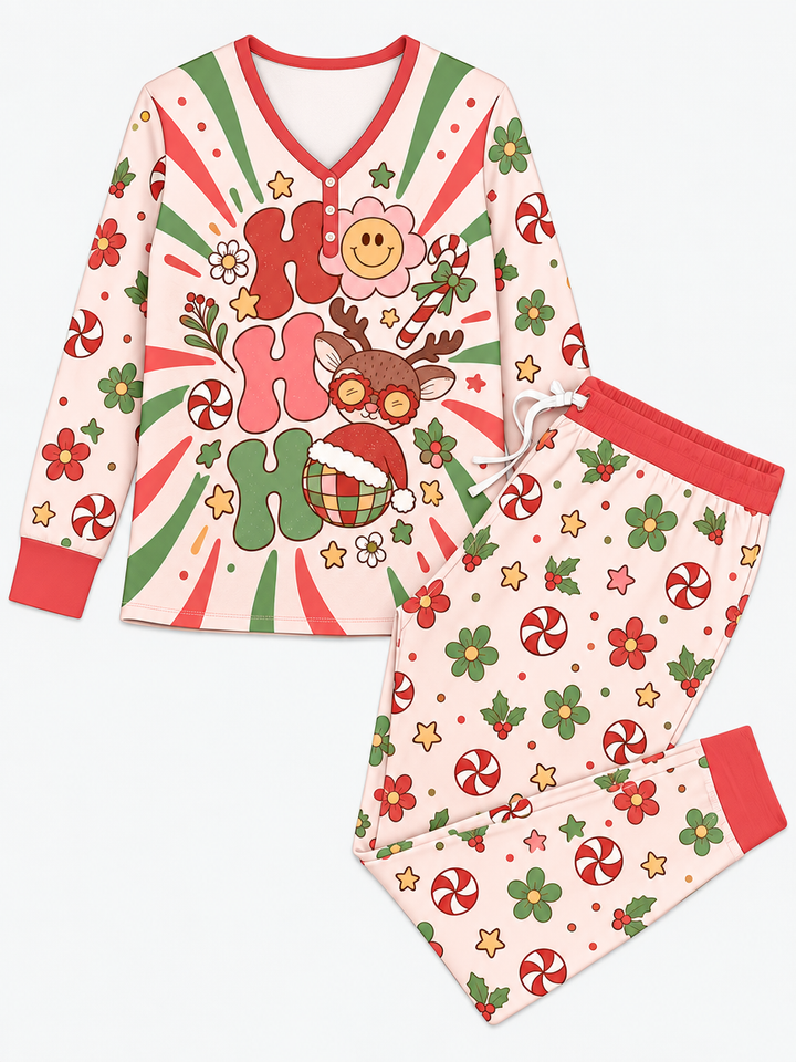 Ho Ho Ho Holiday Bamboo Women Pajama Set