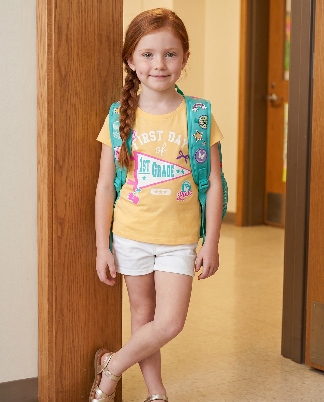 First Day of 1st Grade Bamboo Crewneck T-Shirt