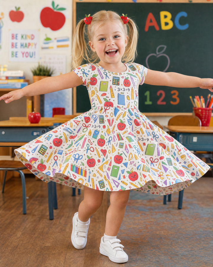 School Supply Parade Bamboo Twirl Dress
