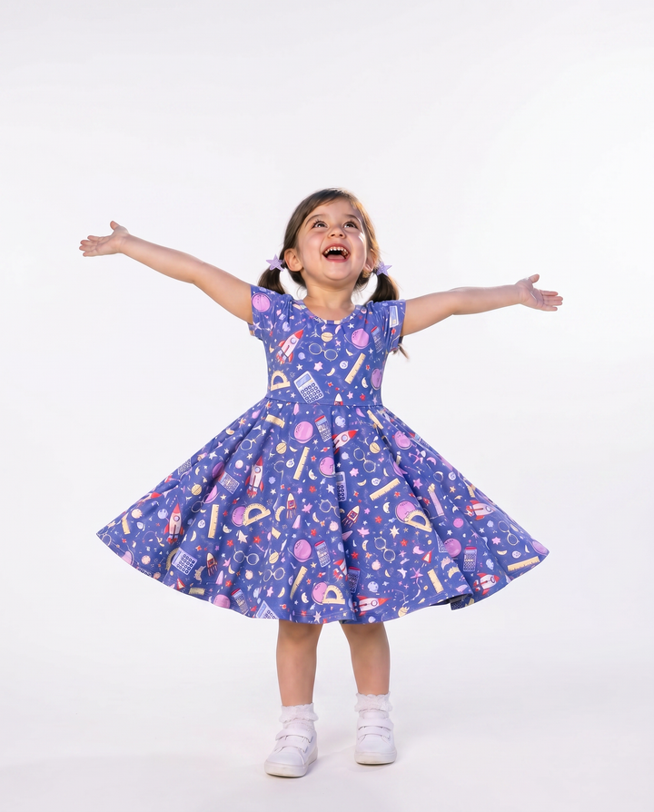 Cosmic Classroom Adventure Bamboo Twirl Dress